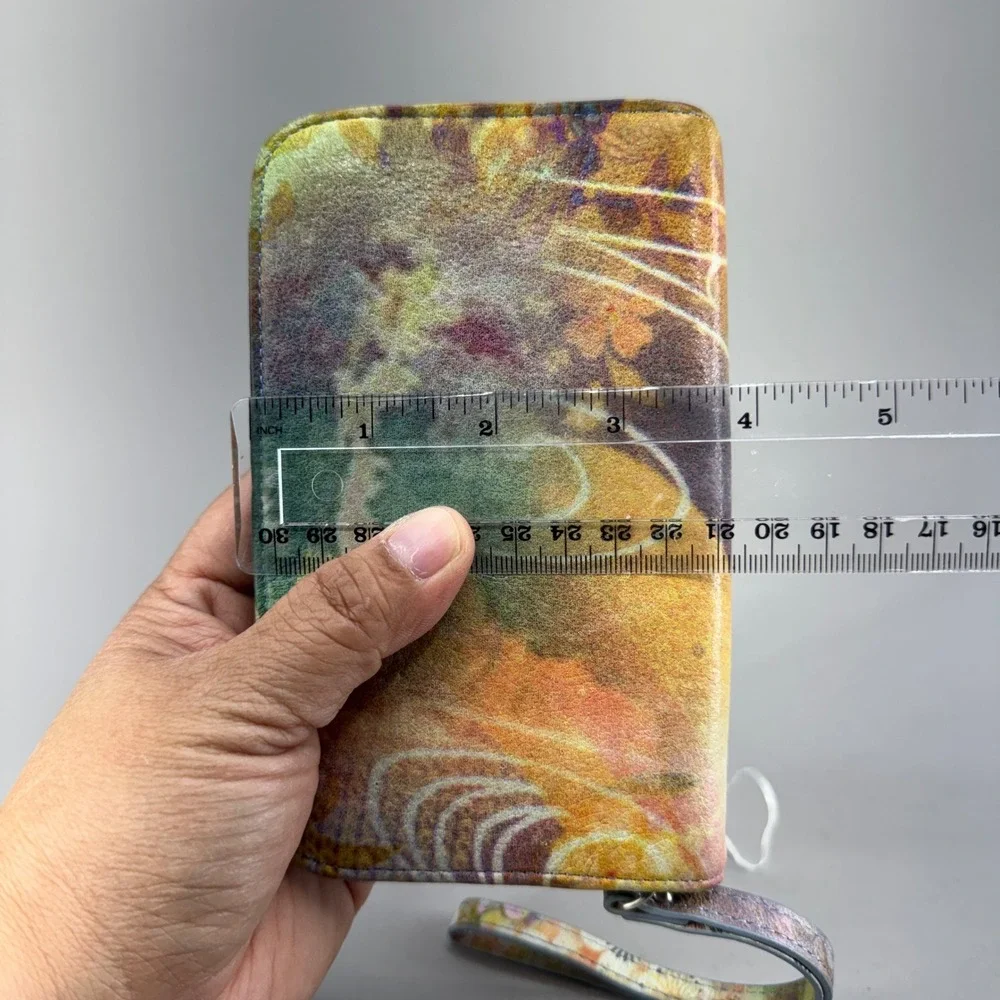 Hobo The Original Wristlet Wallet OS Multicolor Fantasy Floral Leather Boho